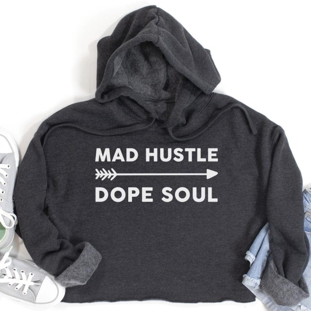 Mad Hustle Dope Soul Grey Crop Hoodie