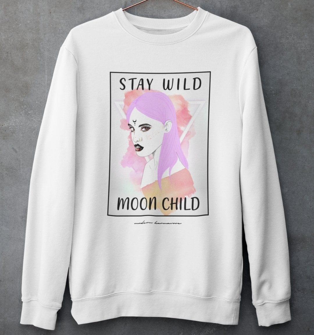 Stay Wild Moon Child White Sweatshirt