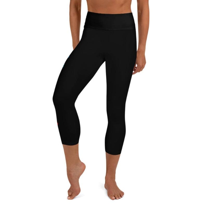 7 Chakras Black High Waist Capris