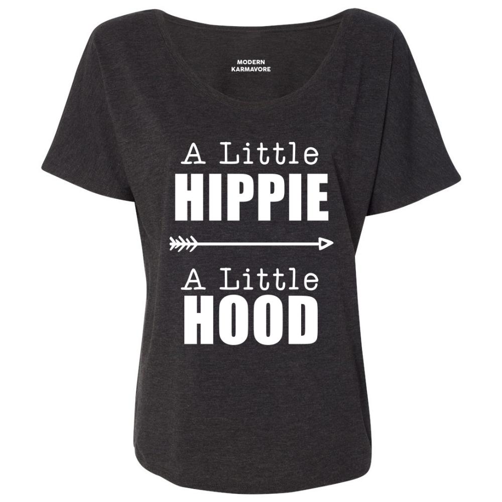 A Little Hippie A Little Hood Black T-Shirt