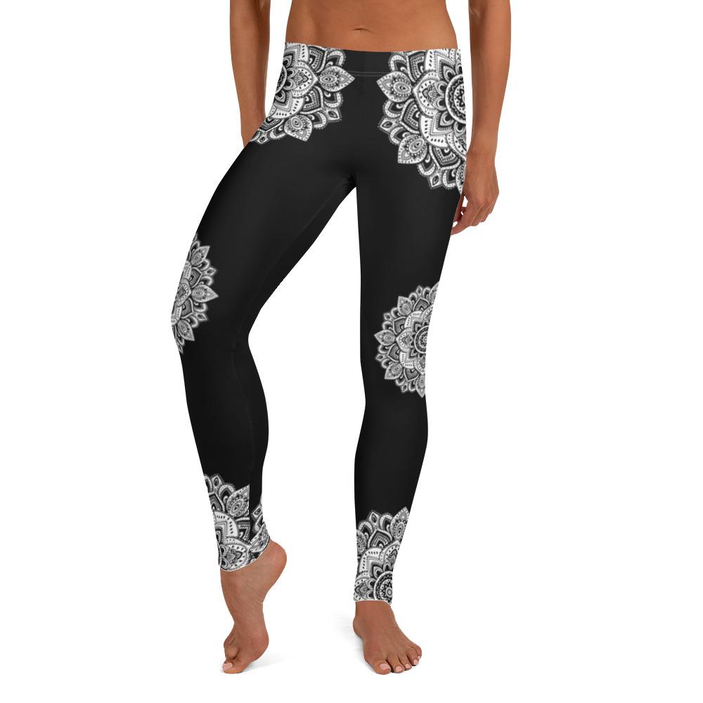 Black, Mandala Leggings
