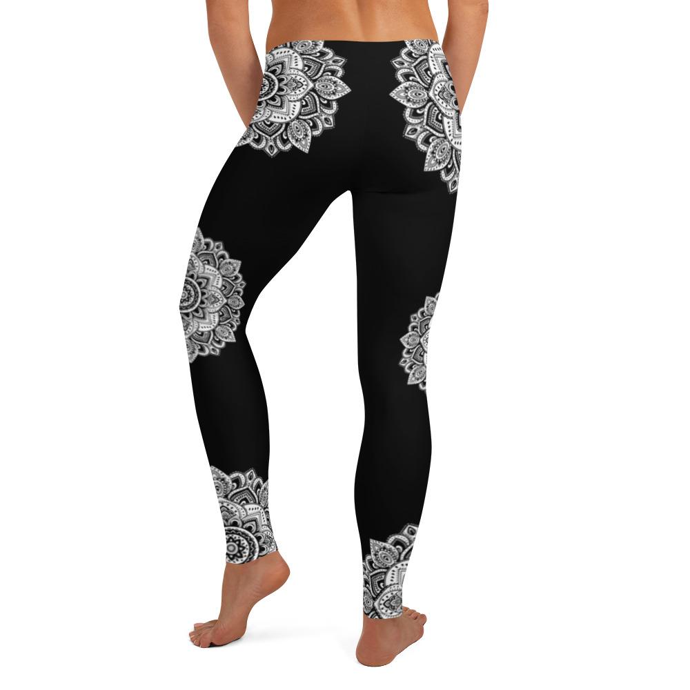 Black, Mandala Leggings