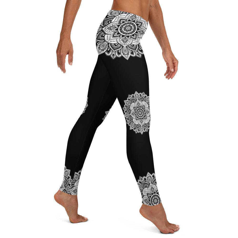 Black, Mandala Leggings