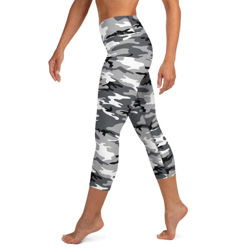 Karmavore Black &amp; White Camo High Waist Capris