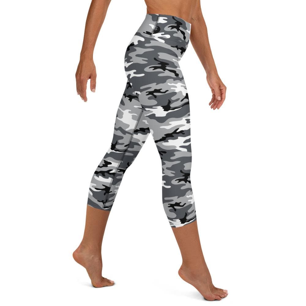 Karmavore Black & White Camo High Waist Capris
