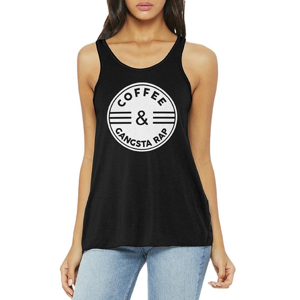Coffee And Gangsta Rap Black Tank Top