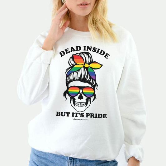 Karmavore Dead Inside But It's Pride Zen Sweatshirt White / S