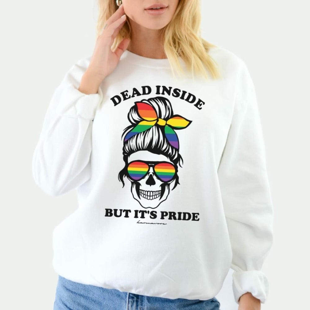 Karmavore Dead Inside But It's Pride Zen Sweatshirt White / S