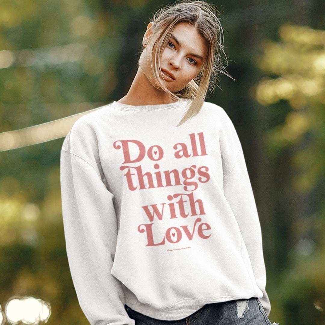Karmavore Do All Things With Love Zen Sweatshirt White / S
