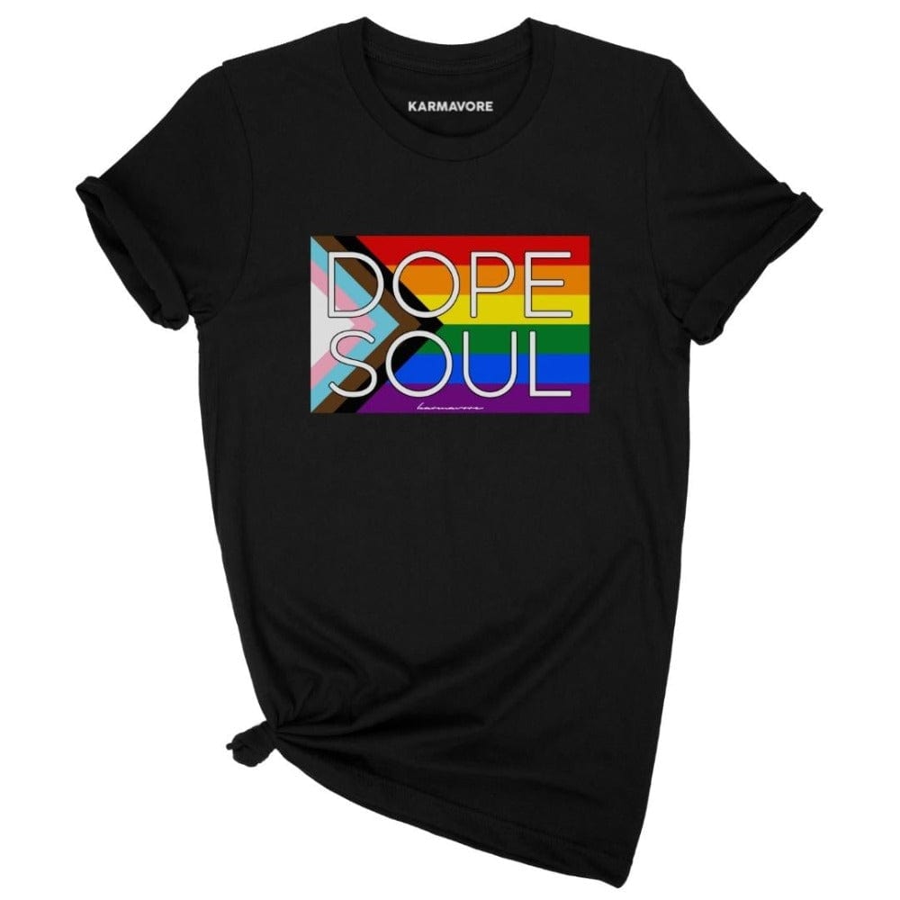 Karmavore Dope Soul Premium Tee (Progress Pride) Black / S