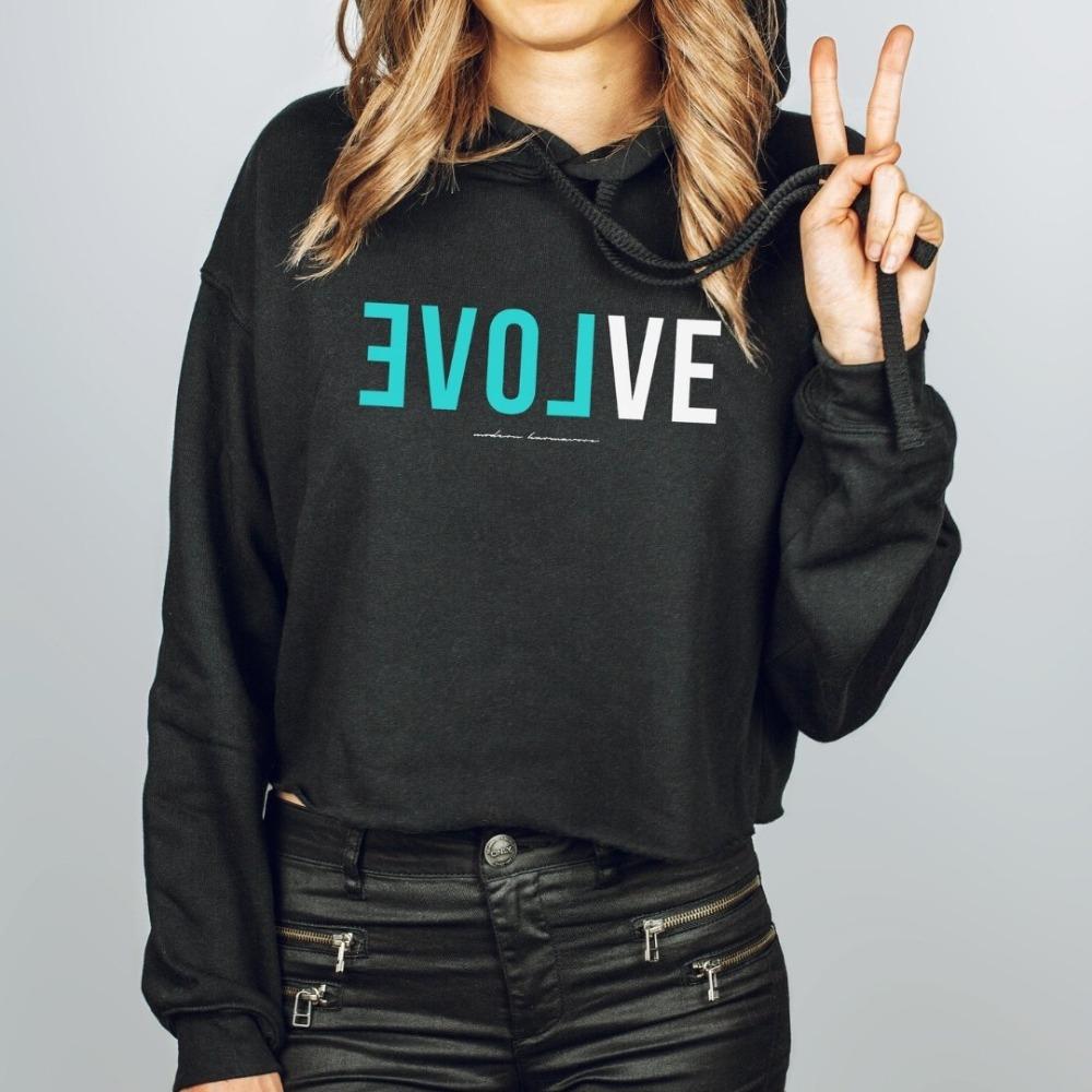 Evolve Black Crop Hoodie