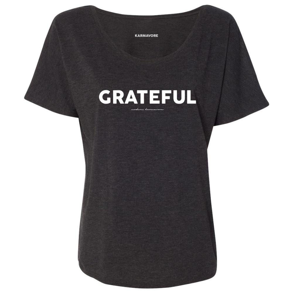Karmavore Grateful Goddess Tee Charcoal Triblend / S