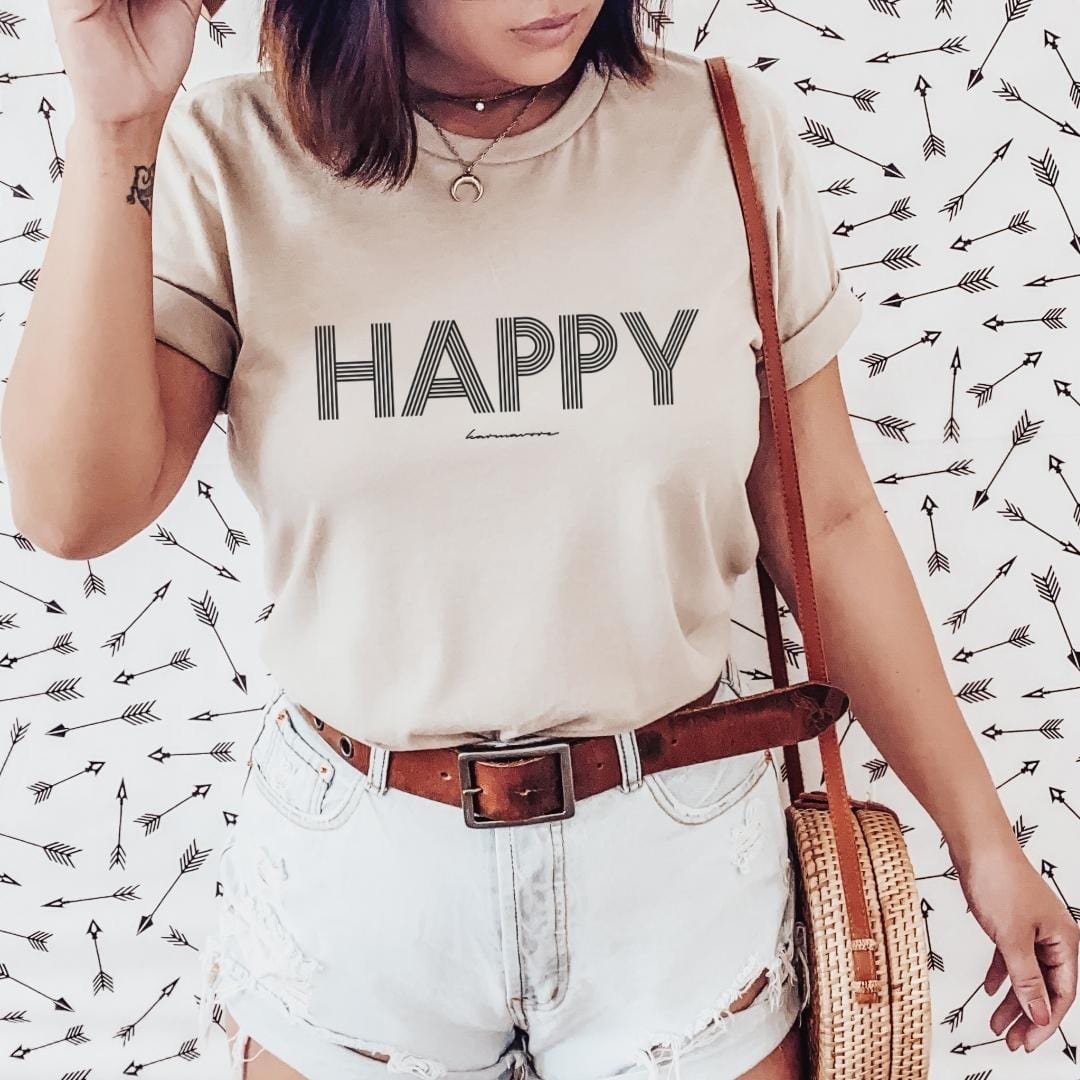 Karmavore Happy Premium Tee Heather Sand / S