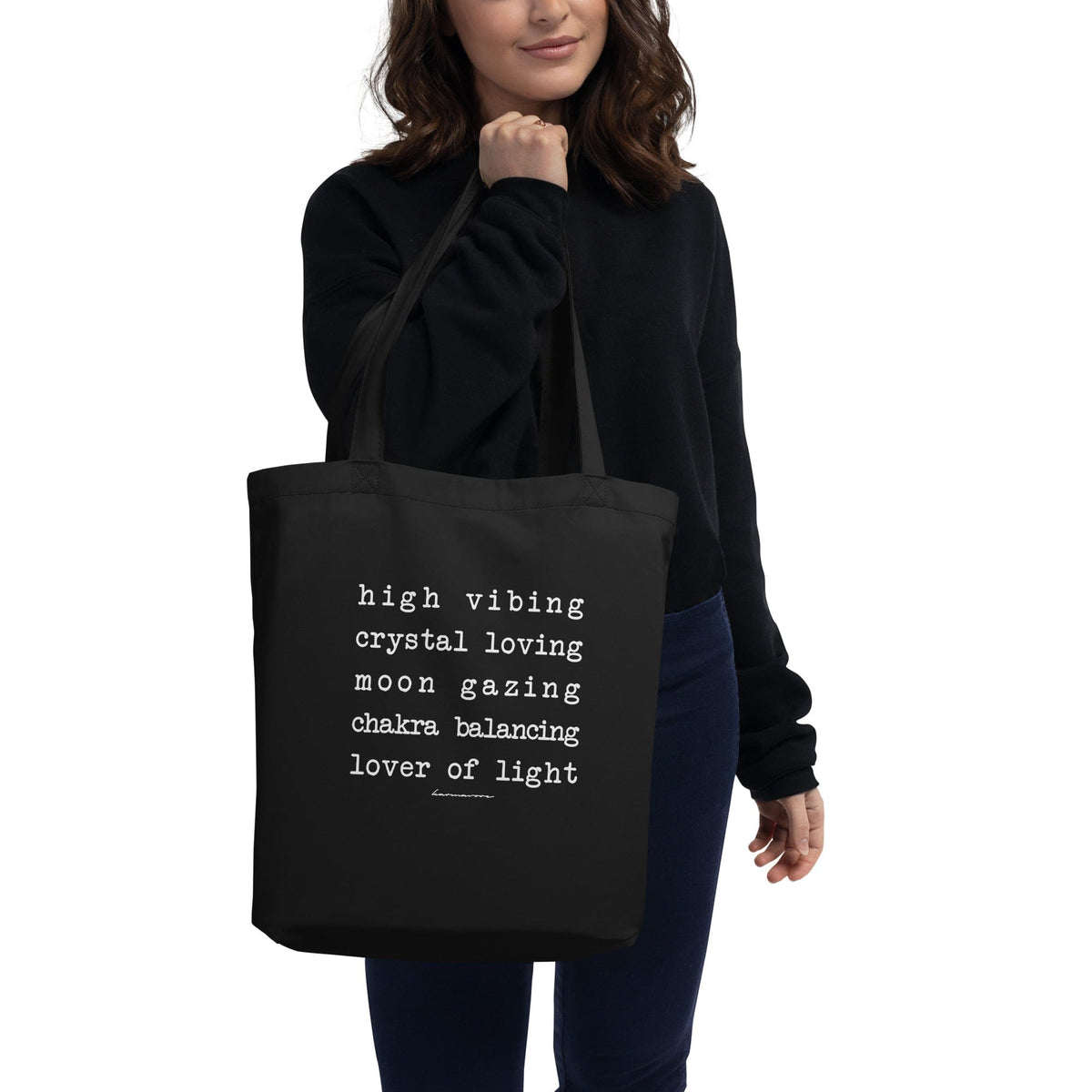 Karmavore High Vibing Lover Of Light Eco Tote Bag Black