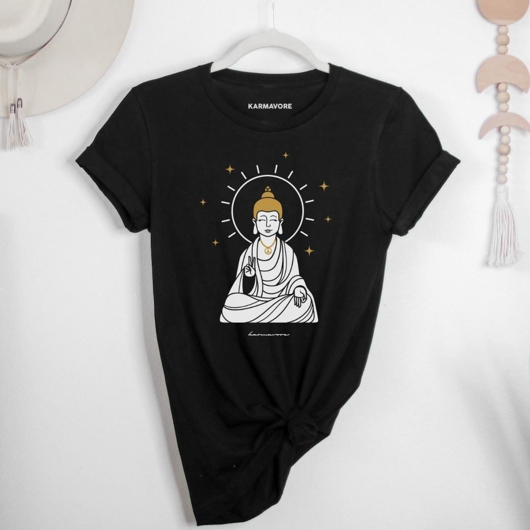 Karmavore Hippie Buddha Premium Tee Black / S