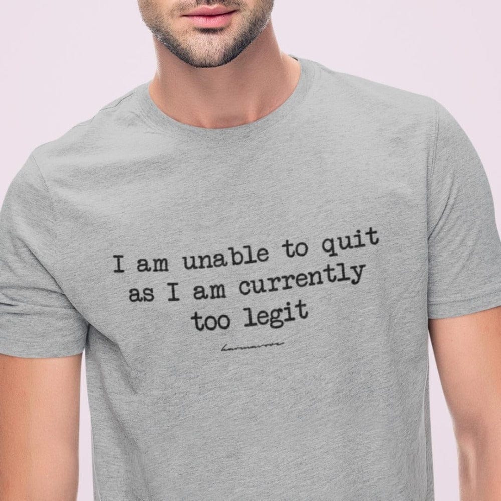Karmavore I Am Unable To Quit Premium Tee Heather Grey / S