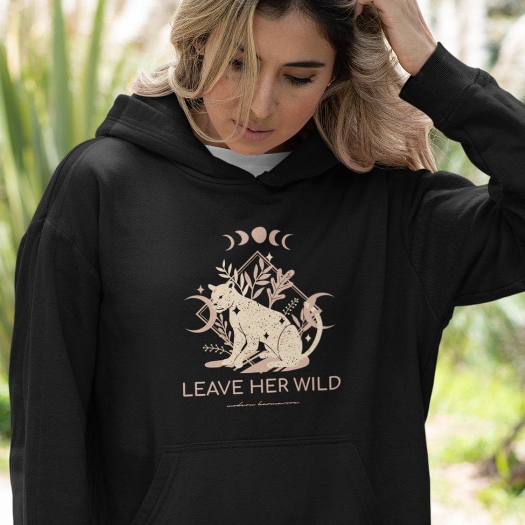 Leave Her Wild Black Hoodie