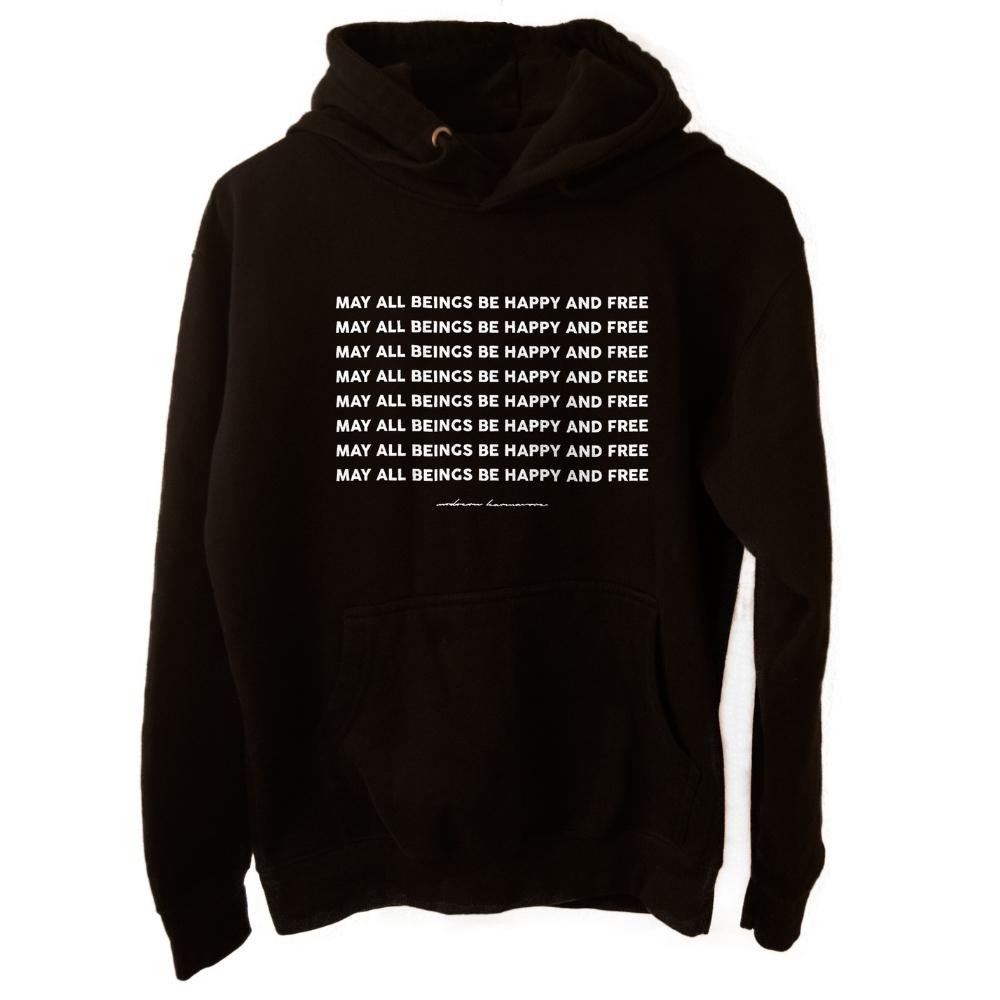 Karmavore May All Beings Be Happy And Free Ultra Hoodie Black / S