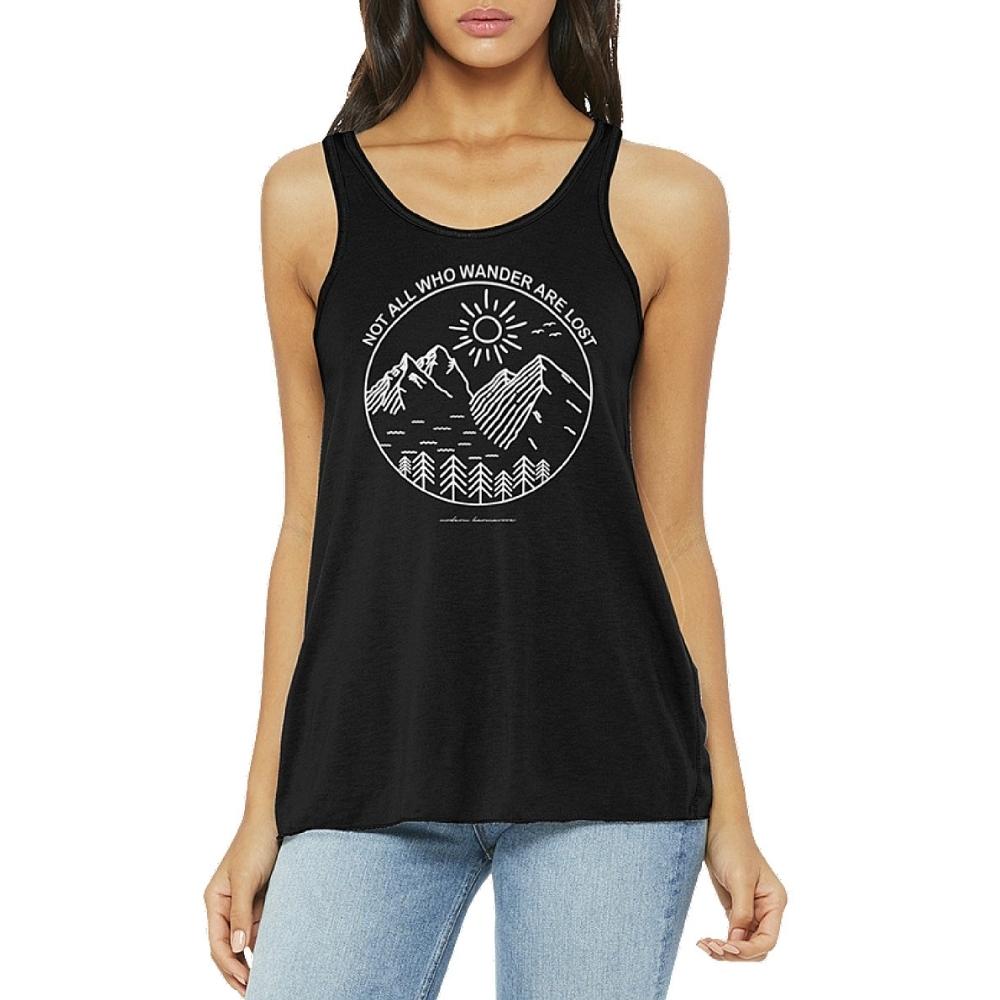 Not All Who Wander Are Lost Black Tank Top