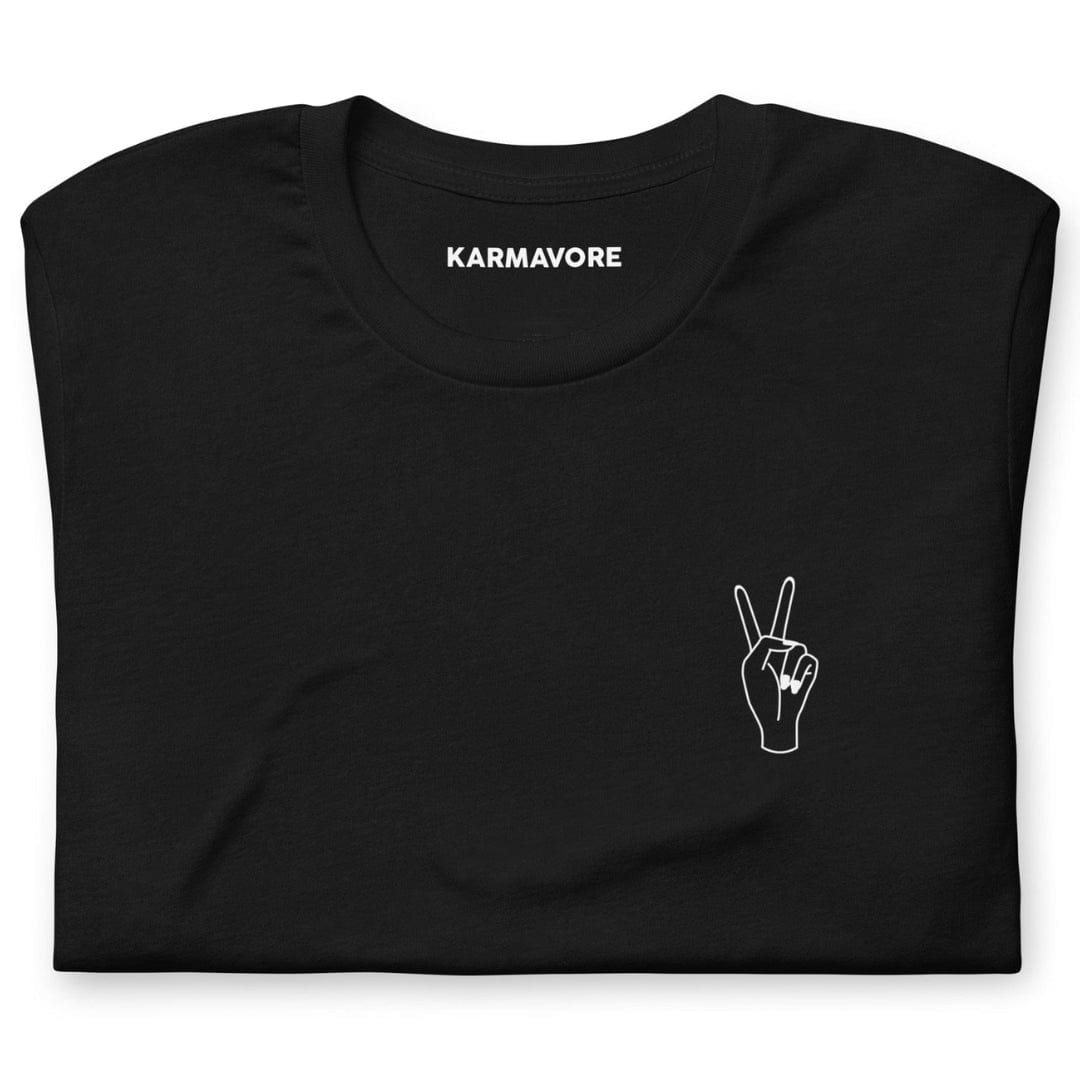 Peace Fingers Black T-Shirt