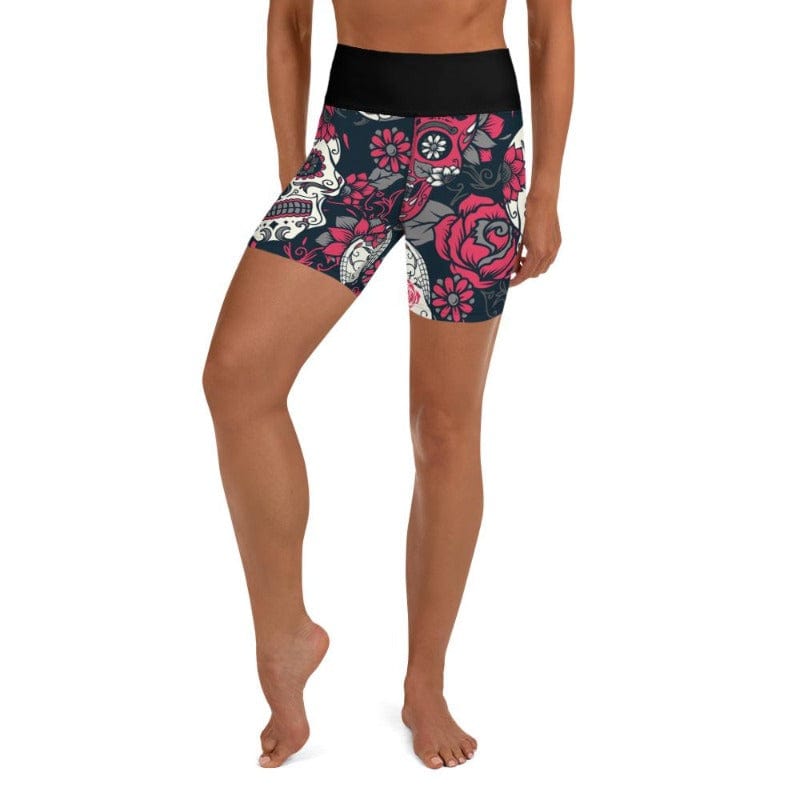 Pink Sugar Skull High Waist Shorts
