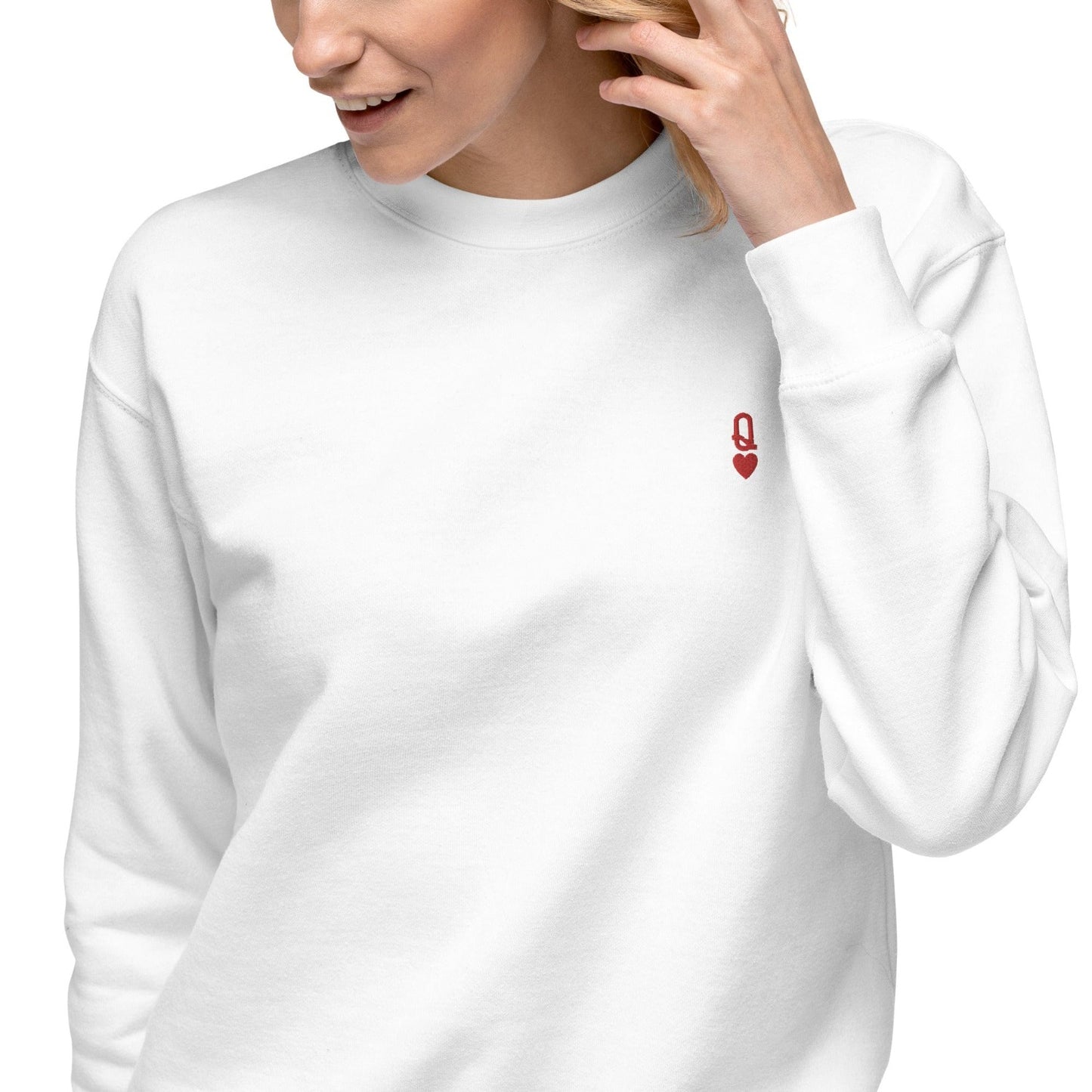 Queen Embroidered White Sweatshirt