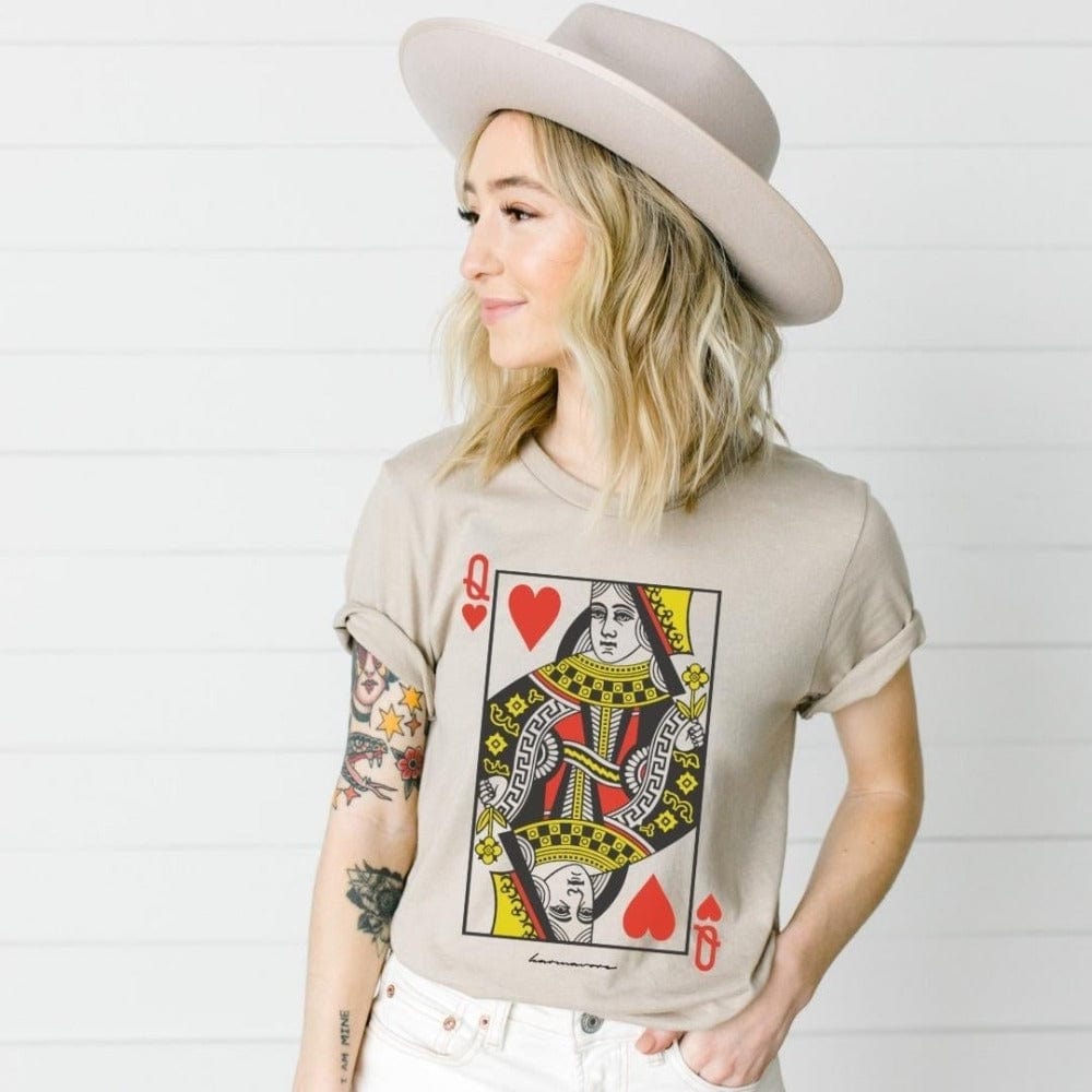 Karmavore Queen of Hearts Premium Tee Heather Sand / S