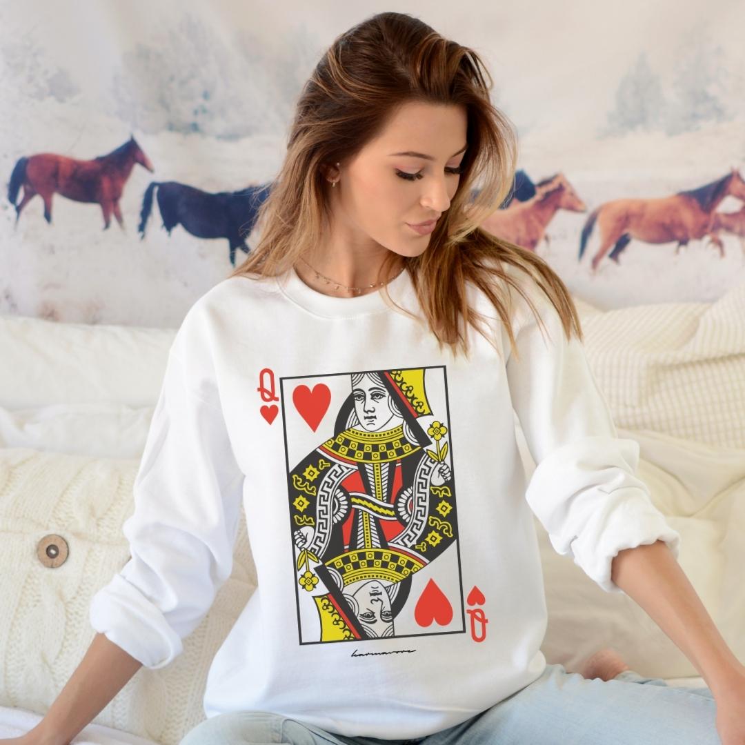 Karmavore Queen Of Hearts Zen Sweatshirt S / White