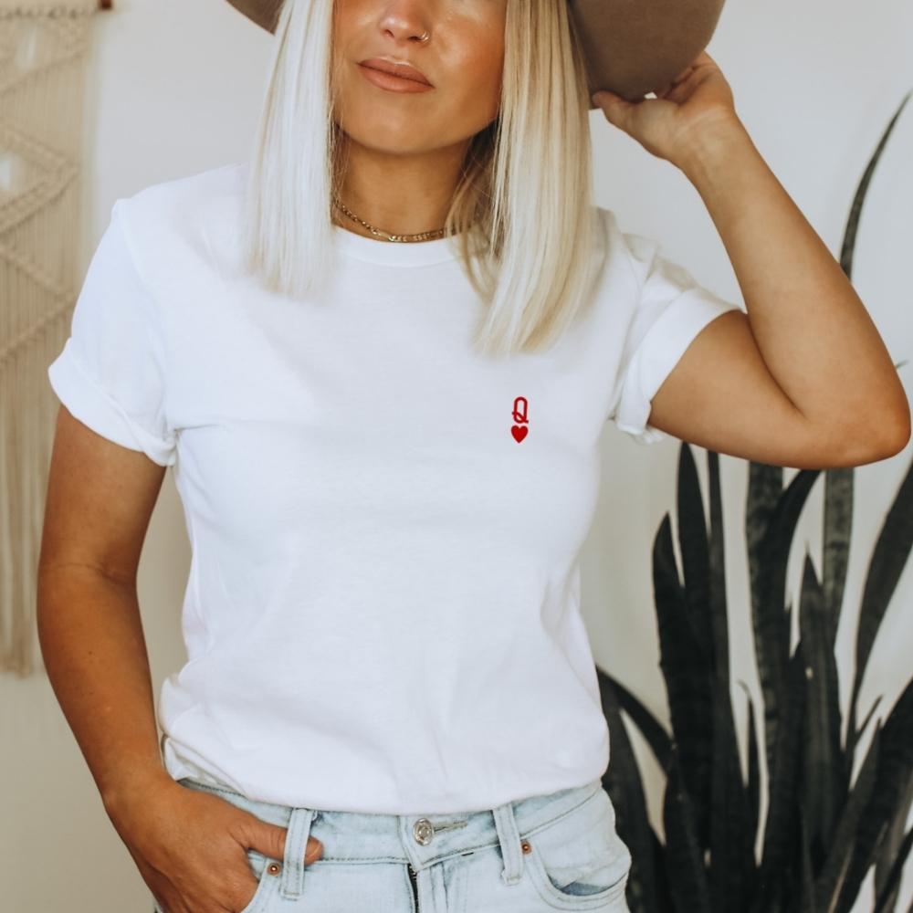 Queen of Hearts White T-Shirt