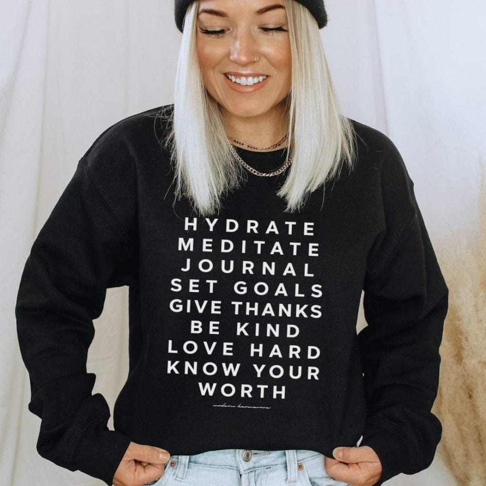 Karmavore Self Care Manifesto Zen Sweatshirt Black / S