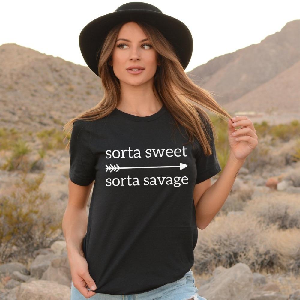 Sorta Sweet Sorta Savage Black T-Shirt