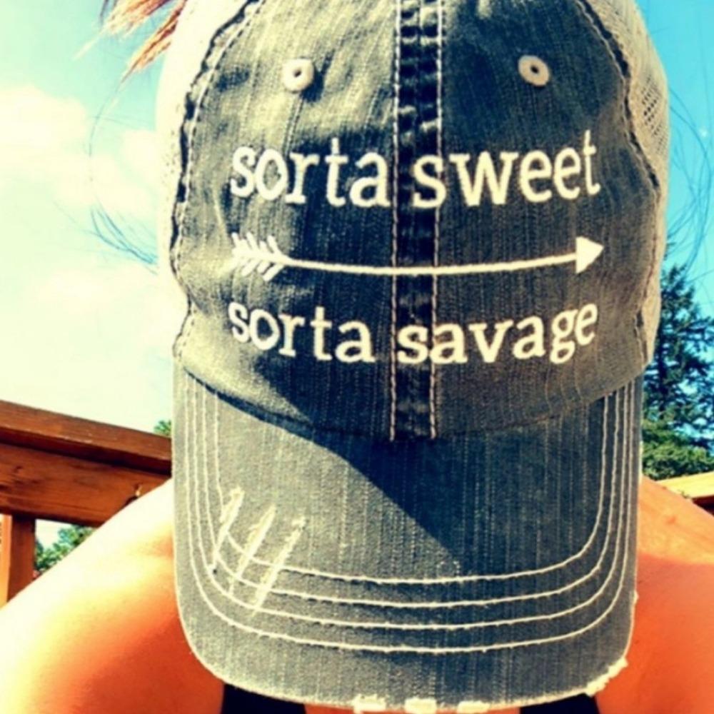 Sorta Sweet Sorta Savage Trucker Hat