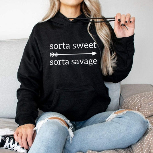 Sorta Sweet Sorta Savage Black Hoodie