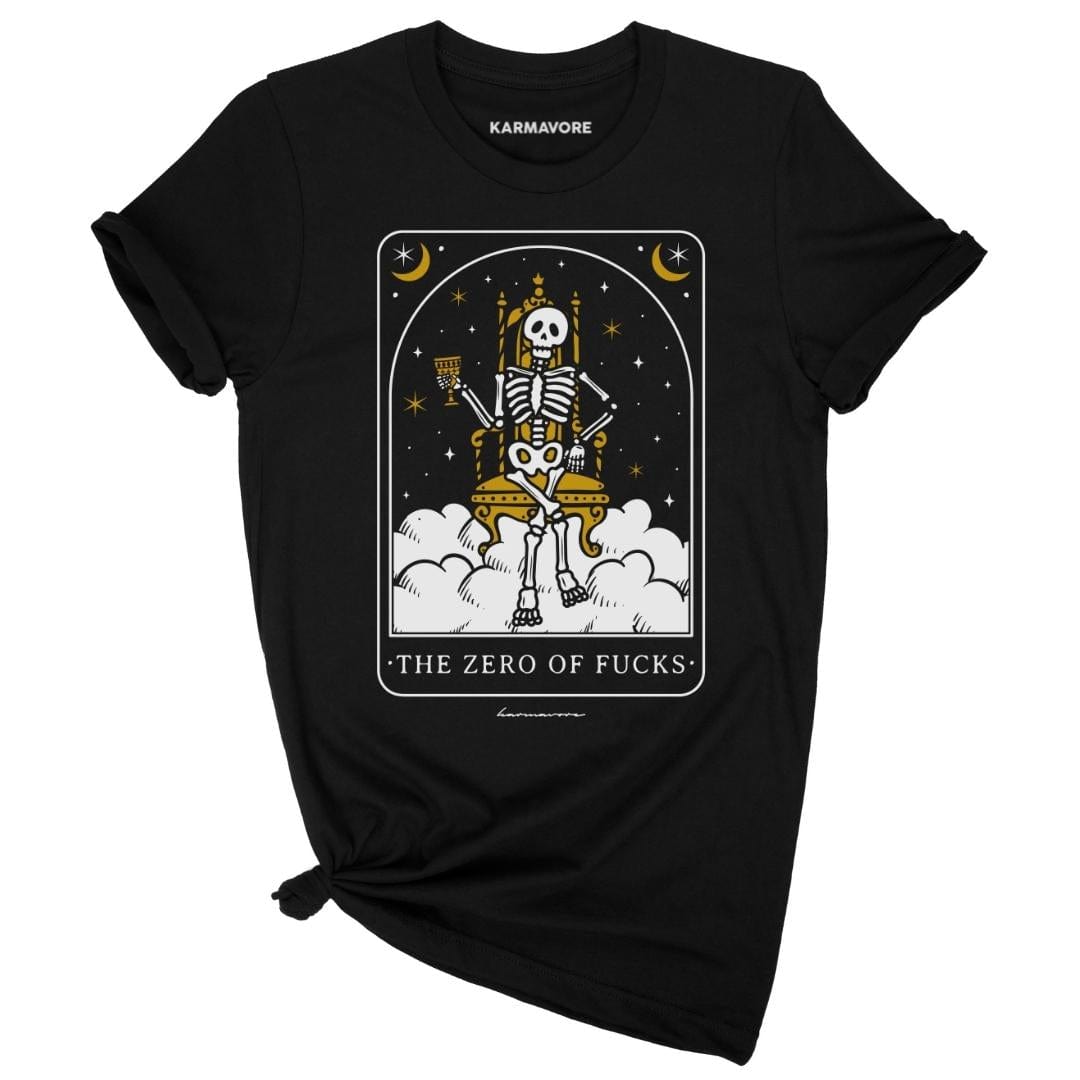 Karmavore The Zero of F*cks Premium Tee Black / S