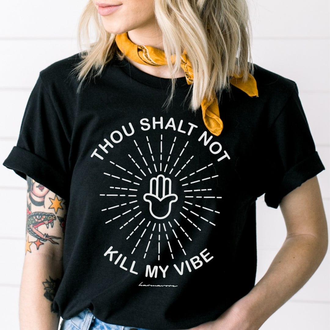 Karmavore Thou Shalt Not Kill My Vibe Premium Tee Black / S