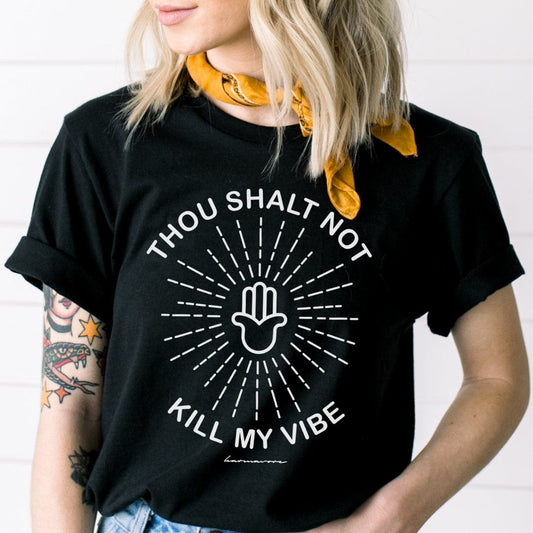 Karmavore Thou Shalt Not Kill My Vibe Premium Tee Black / S