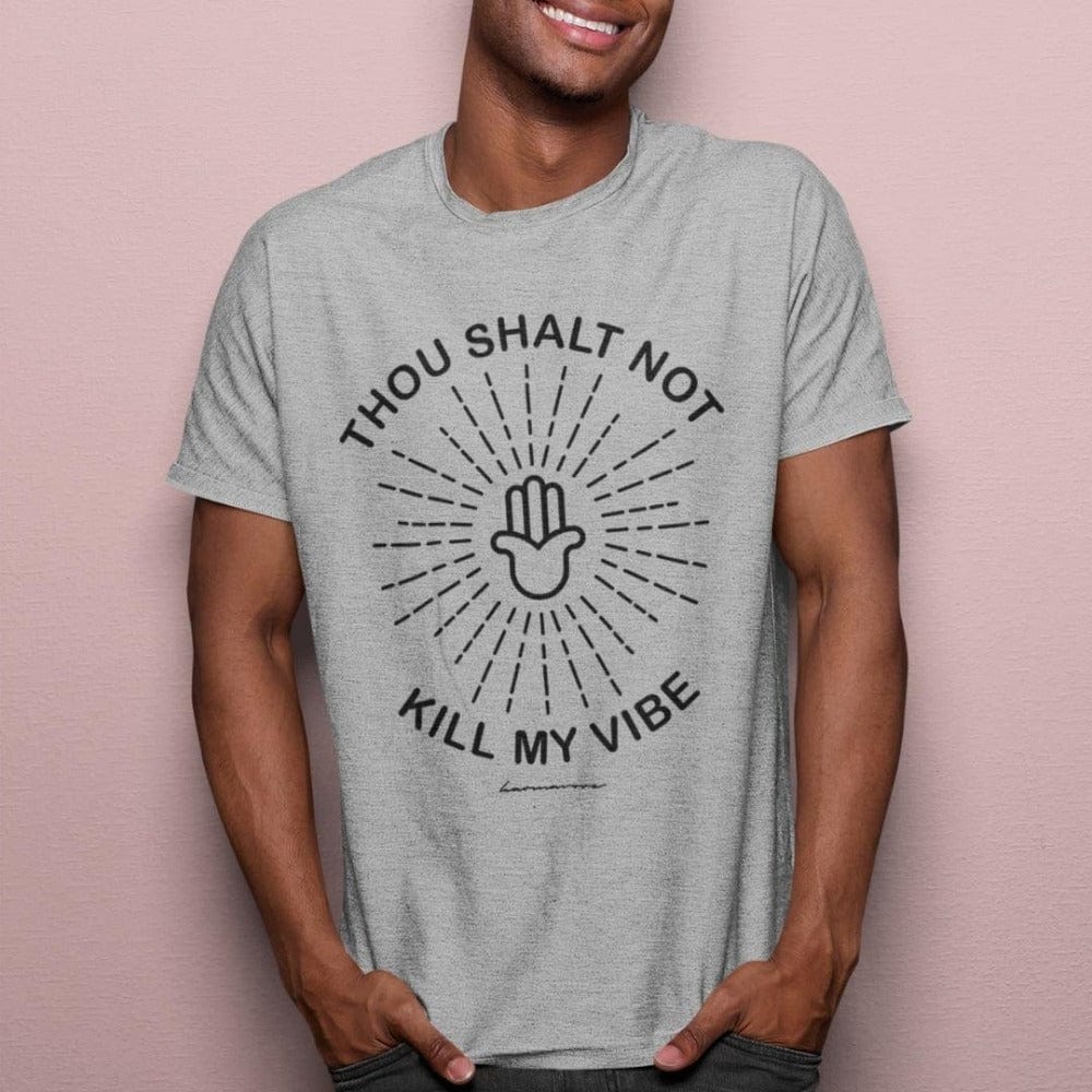 Karmavore Thou Shalt Not Kill My Vibe Premium Tee Heather Grey / S
