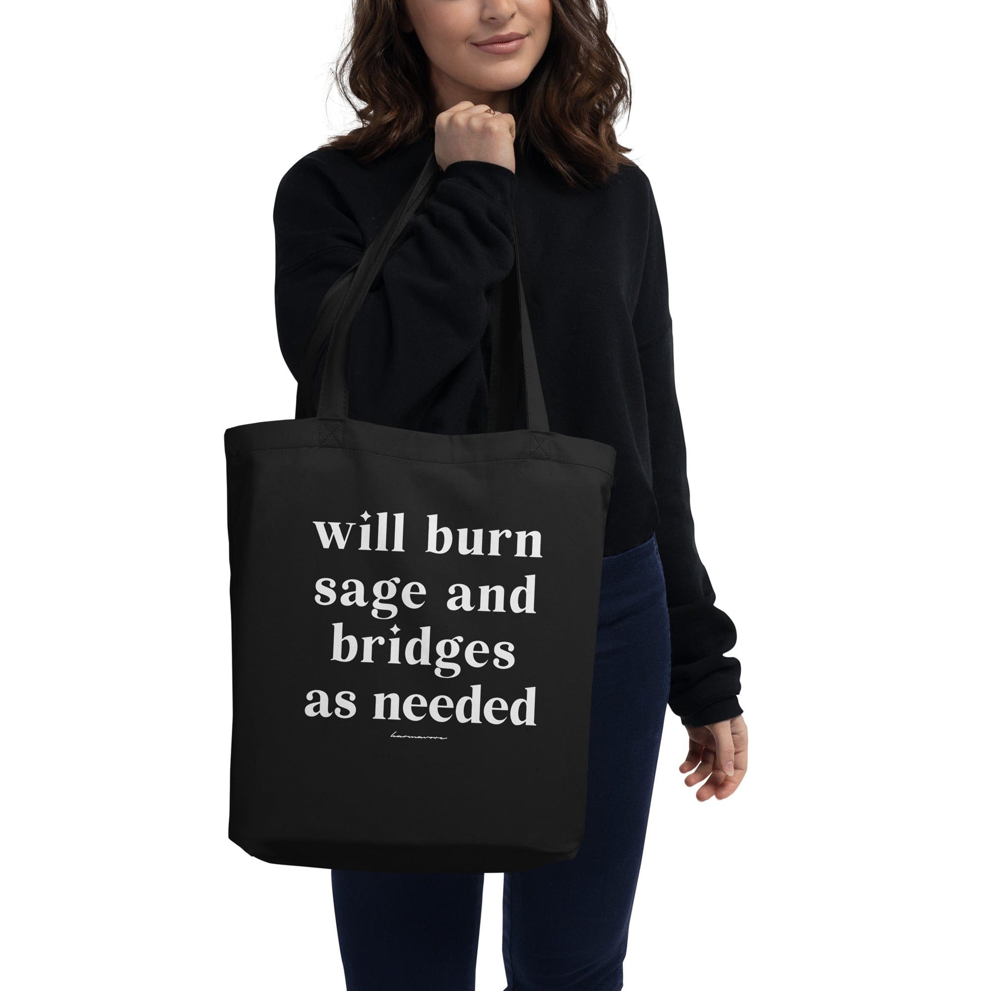 Karmavore Will Burn Sage And Bridges Eco Tote Bag Black