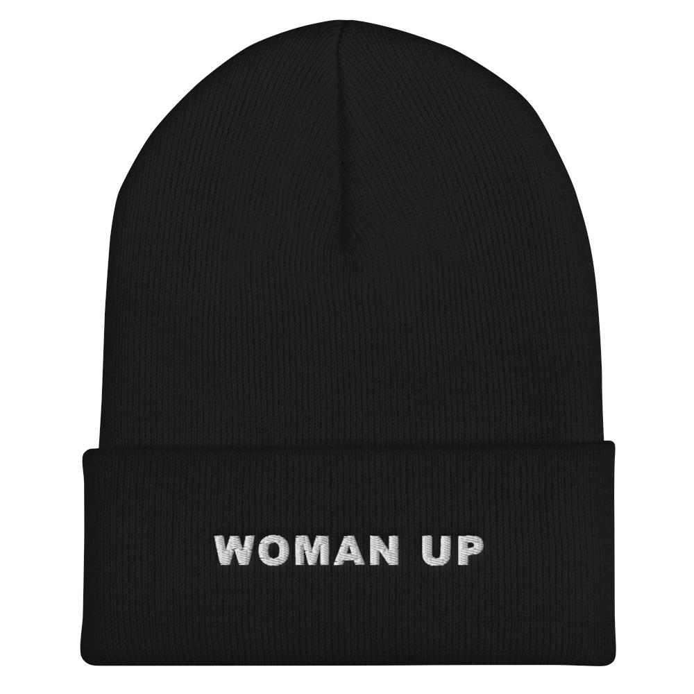Woman Up Black Beanie
