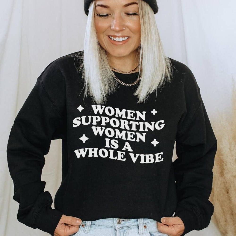 Karmavore Women Supporting Women Is A Whole Vibe Zen Sweatshirt Black / S